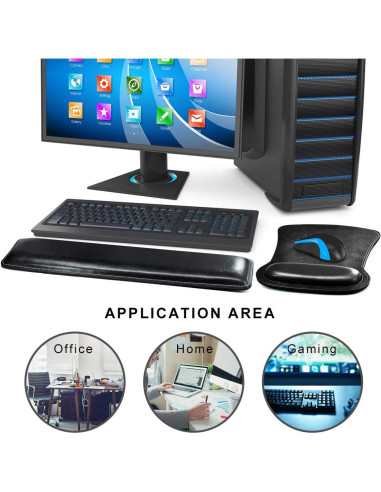 Reposamuñecas Ergonómico Cacoy Combo Negro con Alfombrilla