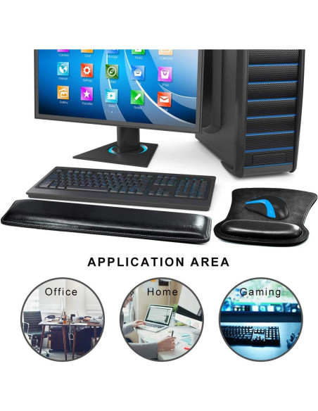 Reposamuñecas Ergonómico Cacoy Combo Negro con Alfombrilla