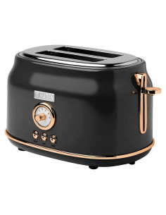 Tostadora Haden Dorset 2 Rebanadas Acero Inoxidable Negro/Cobre