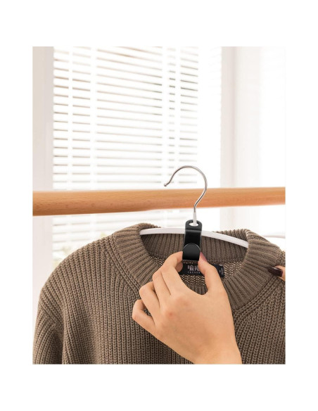 100 Ganchos Conectores para Perchas Moda y Estilo - Negro