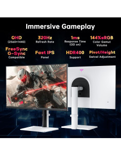 Monitor de Juegos KTC H27E6 27" QHD 320Hz IPS Ajustable 2