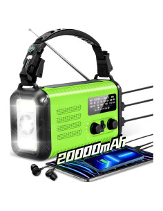 Radio de Manivela de Emergencia Puyinii 20000mAh Verde Claro