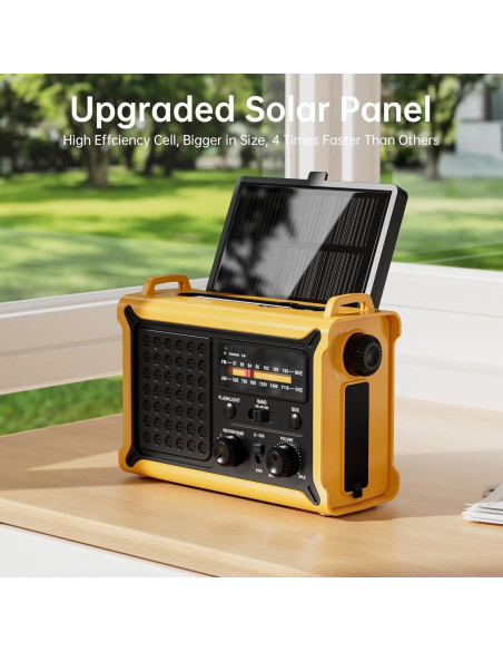 Radio Meteorológica Portátil NOAA AM FM Mesqool 12000mAh Solar