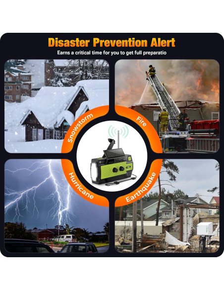 Radio de Emergencia Puiuisoul 4000mAh Solar y Manivela