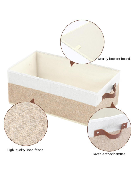 Cajas Organizadoras de Closet 3 Pack Beige 48x28x20 cm