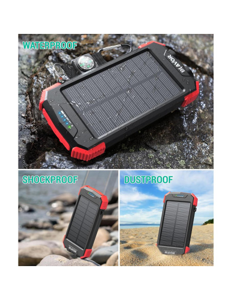 Cargador Solar Power Bank 10,000mAh BLAVOR Inalámbrico 20W