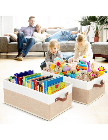 Cajas Organizadoras de Closet 3 Pack Beige 48x28x20 cm