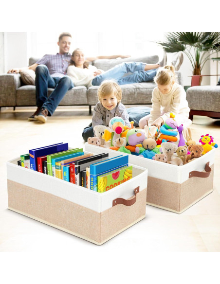 Cajas Organizadoras de Closet 3 Pack Beige 48x28x20 cm