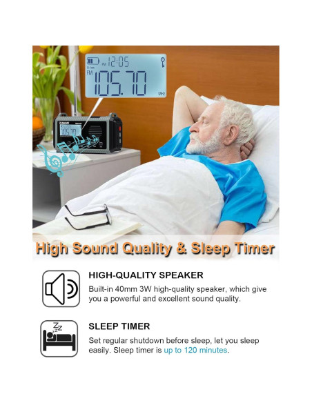 Radio de Emergencia ZHIWHIS ZWS-905 con Alerta NOAA y 10000mAh