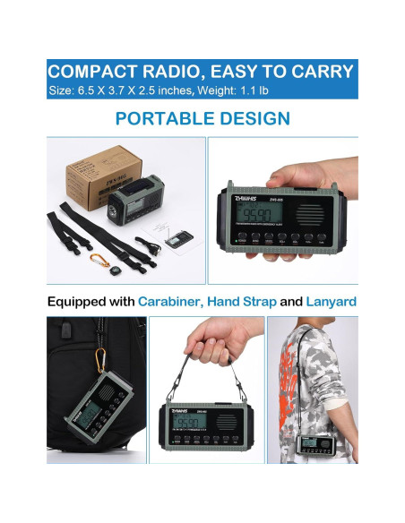 Radio de Emergencia ZHIWHIS ZWS-905 con Alerta NOAA y 10000mAh