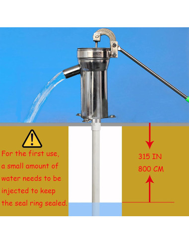 Bomba de pozo manual Locci de acero inoxidable 8m