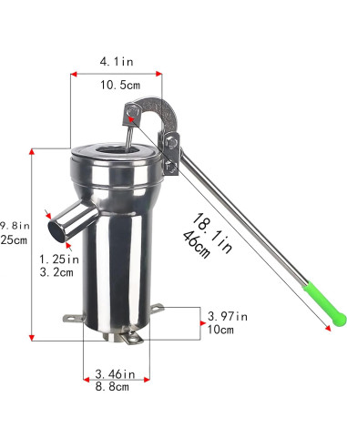 Bomba de pozo manual Locci de acero inoxidable 8m