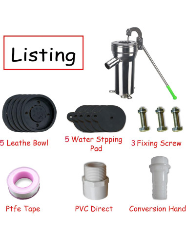 Bomba de pozo manual Locci de acero inoxidable 8m