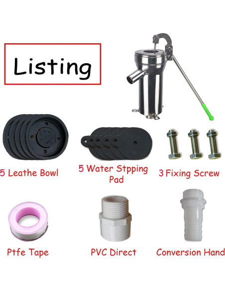 Bomba de pozo manual Locci de acero inoxidable 8m