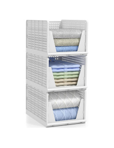 Cestas Apilables Sorbus - Organizador de Plástico 3 Grandes