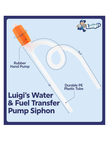Bomba de Sifón Manual Luigi's para Agua y Combustible 10 L/min