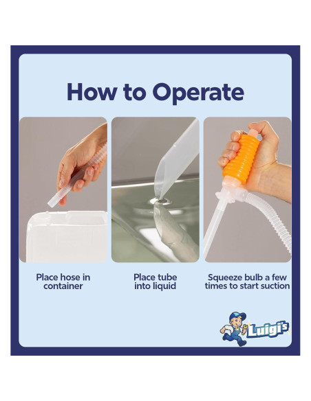 Bomba de Sifón Manual Luigi's para Agua y Combustible 10 L/min