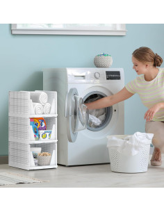 Cestas Apilables Sorbus - Organizador de Plástico 3 Grandes 2