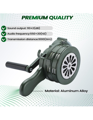 Sirena de Aire Portátil MAOPINER 110dB Alarma de Mano