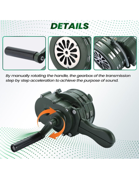 Sirena de Aire Portátil MAOPINER 110dB Alarma de Mano