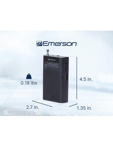 Radio Portátil AM/FM Emerson ER-7000 con Altavoz Integrado
