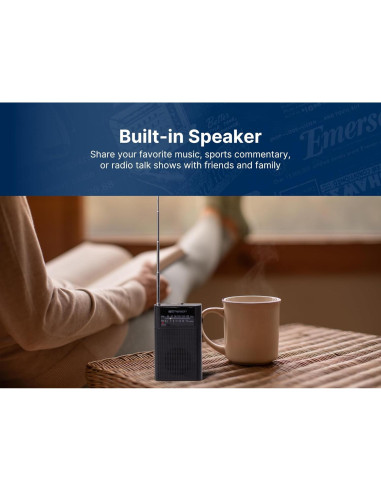 Radio Portátil AM/FM Emerson ER-7000 con Altavoz Integrado
