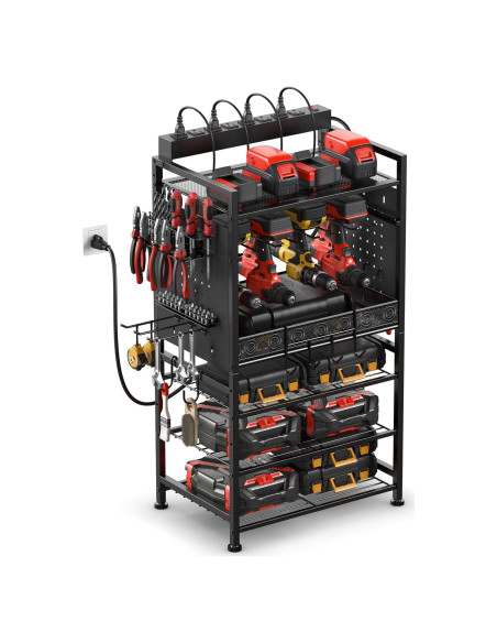 Organizador de Herramientas JUNNUJ con Estación de Carga 8 Tomas
