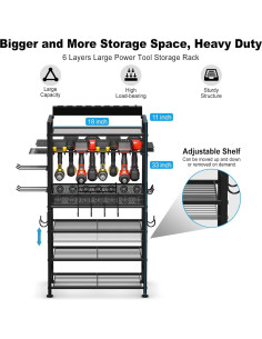 Organizador de Herramientas JUNNUJ con Estación de Carga 8 Tomas 2