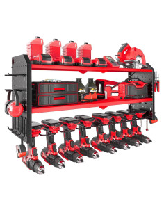 Organizador de Herramientas Eléctricas KAFAHOM Rojo 8 Espacios