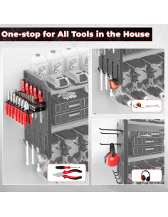 Organizador de Herramientas Eléctricas KAFAHOM Rojo 8 Espacios 2