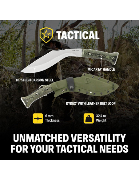 Cuchillo Kukri K-Tact Condor - Acero Carbono 25cm - Mango Micarta