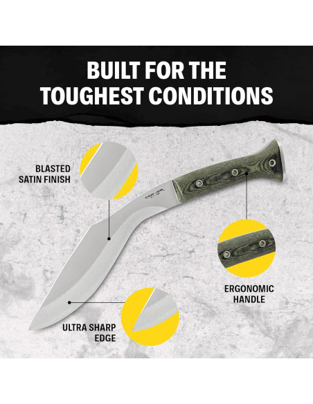 Cuchillo Kukri K-Tact Condor - Acero Carbono 25cm - Mango Micarta