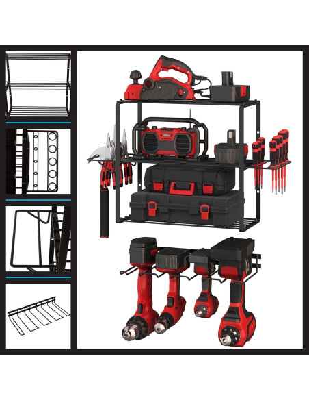 Organizador de Herramientas Stalwart 4 Niveles Montado en Pared