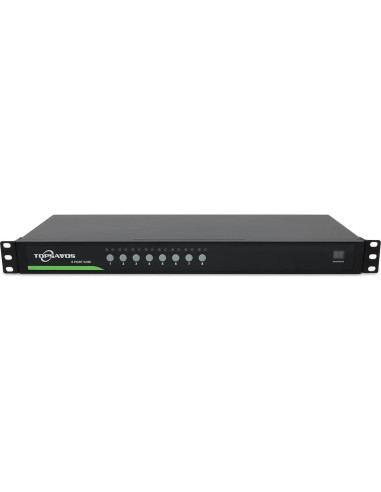 Conmutador KVM VGA USB 8 Puertos TOPSAVOS 2048x1536 1U Rack