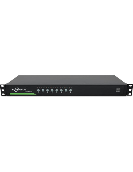 Conmutador KVM VGA USB 8 Puertos TOPSAVOS 2048x1536 1U Rack