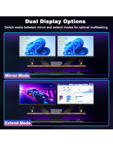Interruptor KVM DisplayPort 8K@60Hz AlgoX para 2 Monitores