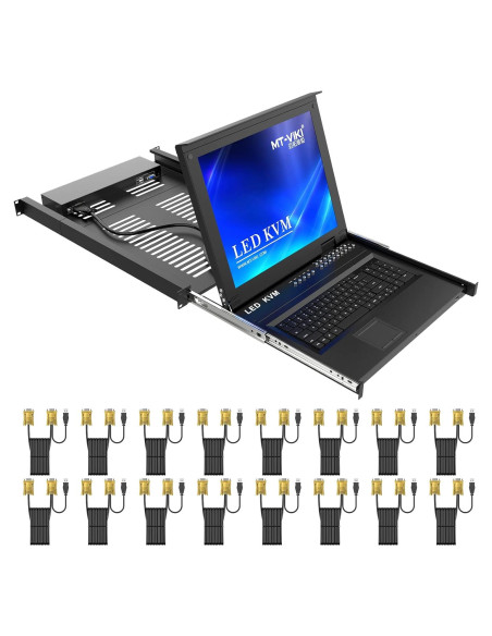 Interruptor KVM Rack 16 Puertos MT-VIKI con Monitor LCD 17"