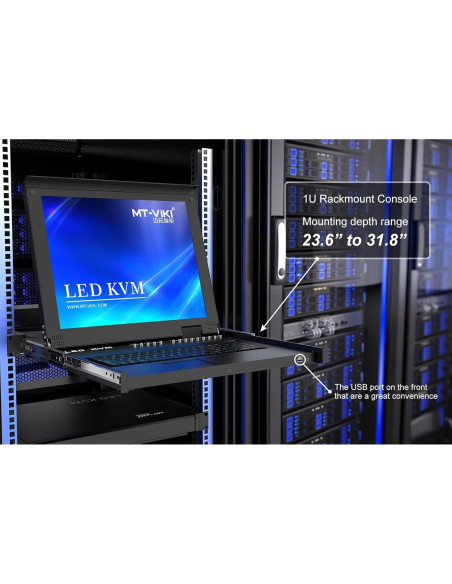 Interruptor KVM Rack 16 Puertos MT-VIKI con Monitor LCD 17"