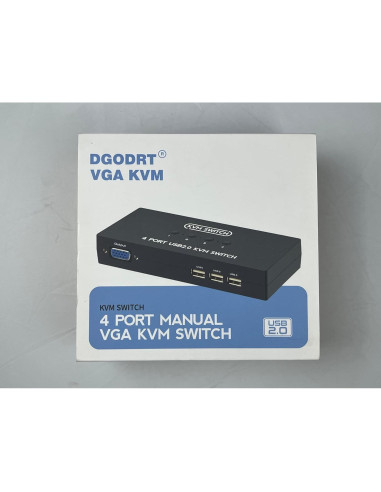 Conmutador KVM VGA USB 4 Puertos DGODRT con Cables Incluidos