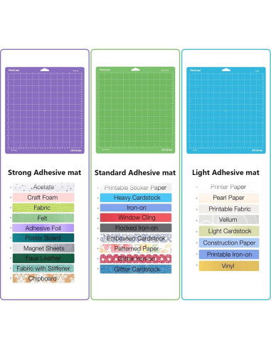 Mat de Corte WORKLION 30,5x30,5 cm para Cricut - 3 Mats Adhesivos