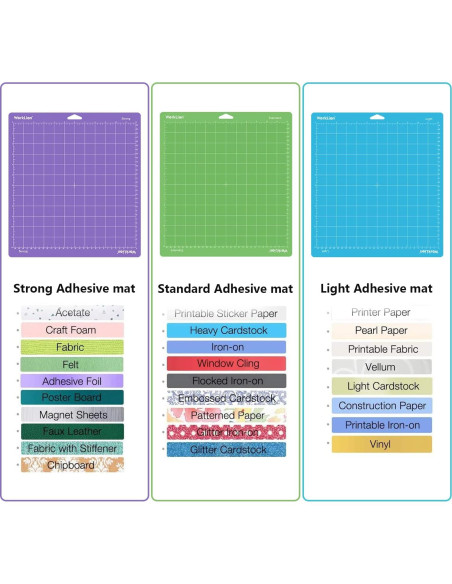 Mat de Corte WORKLION 30,5x30,5 cm para Cricut - 3 Mats Adhesivos