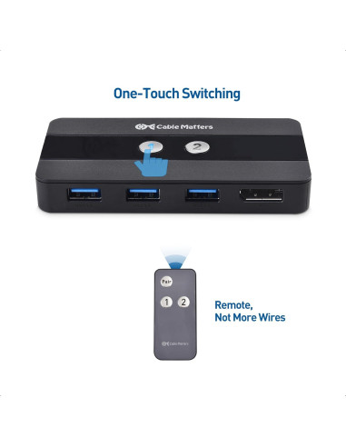 Interruptor KVM USB 3.0 DisplayPort 1.4 Cable Matters 8K 60Hz