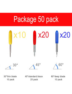 50 Cuchillas de Reemplazo ArtCute para Cricut Explore y Maker 2