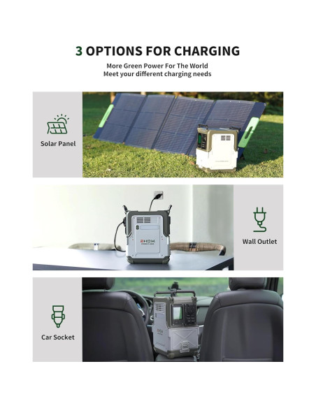 Estación de Energía Portátil EHOM EP600-2 512Wh 600W Batería