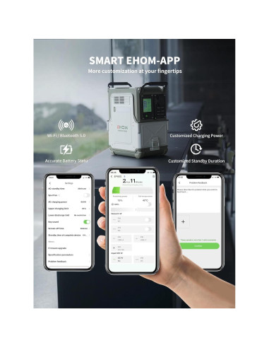 Estación de Energía Portátil EHOM EP600-2 512Wh 600W Batería