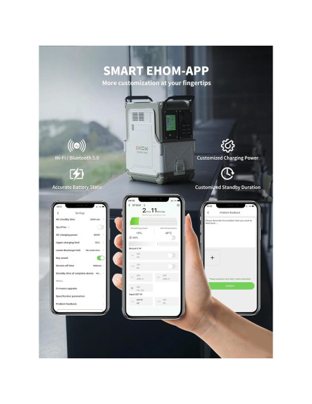 Estación de Energía Portátil EHOM EP600-2 512Wh 600W Batería