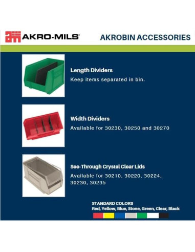 Bins de Almacenamiento Apilables Akro-Mils 30240, 12 Piezas, 27.2 kg