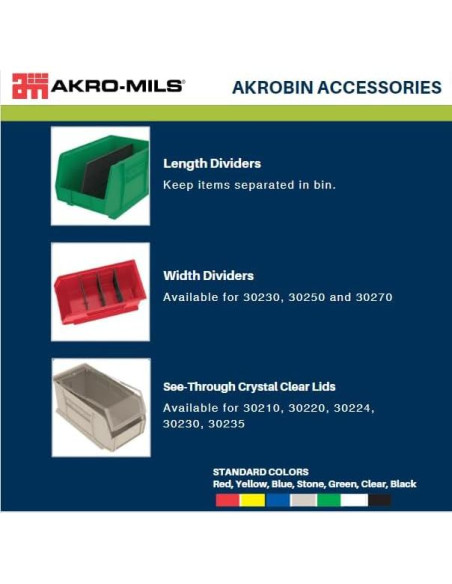 Bins de Almacenamiento Apilables Akro-Mils 30240, 12 Piezas, 27.2 kg