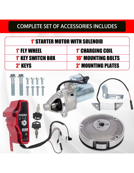 Kit de Arranque Eléctrico RANSOTO para Honda GX340 GX390