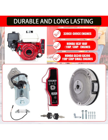Kit de Arranque Eléctrico RANSOTO para Honda GX340 GX390